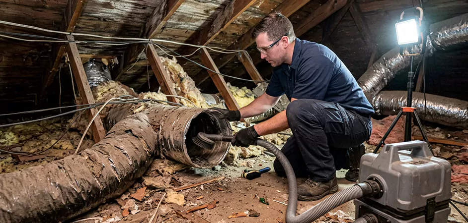 Storm-Damaged Attic Duct Cleaning in Frederick