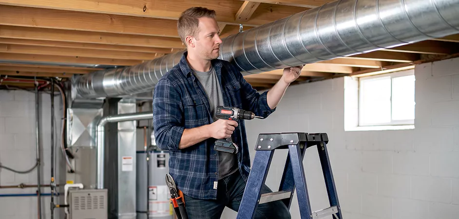 Exposed Spiral Ductwork in Frederick