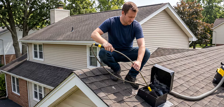 Multi-Story Roof Dryer Vent Cleaning in Frederick